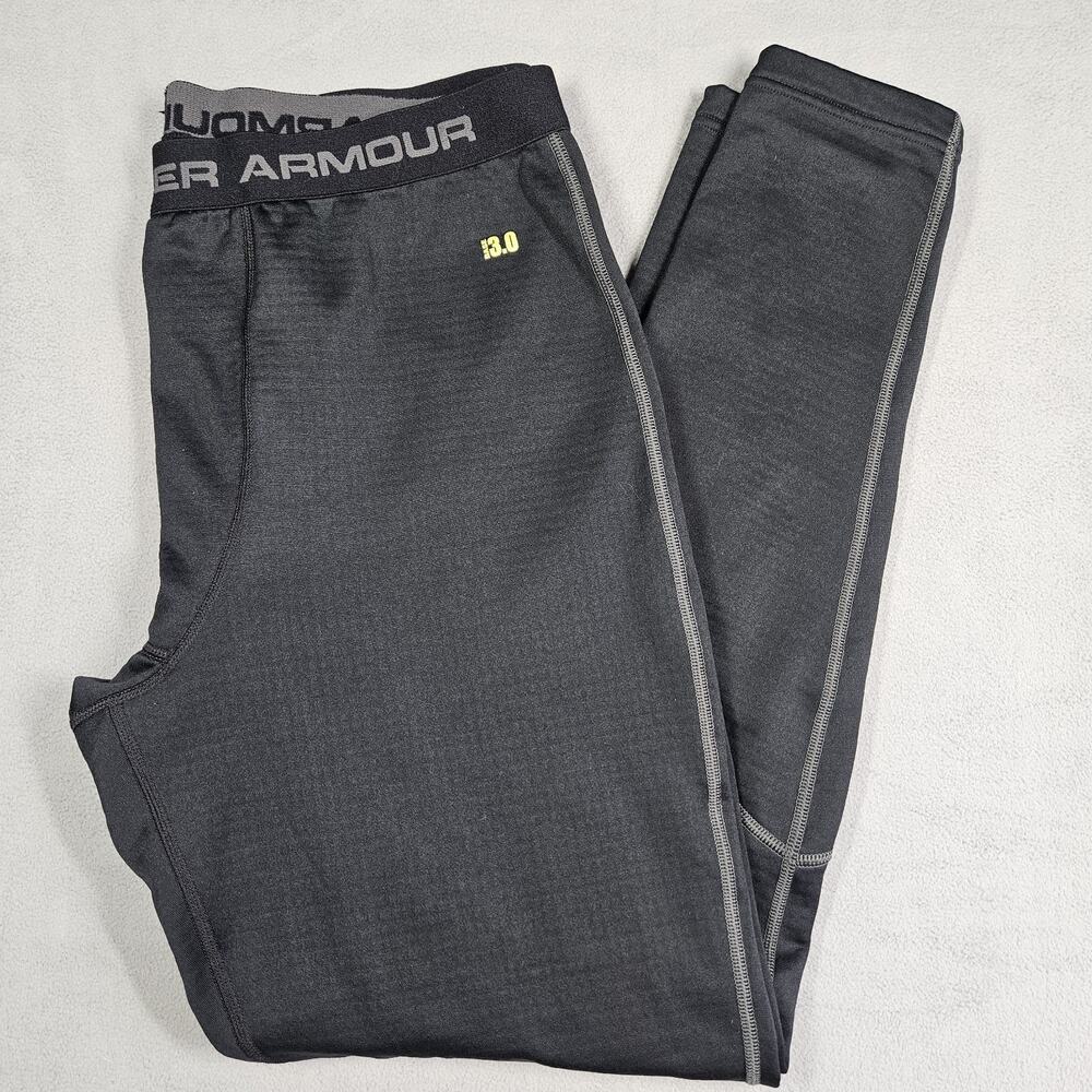 Under Armour Base 3.0 Pants Mens XXL Black Fitted Thermal Waffle Athletic